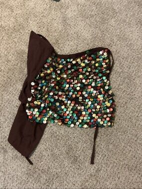 Never Fully Dressed 

Brown Sequin mini Skirt (small)